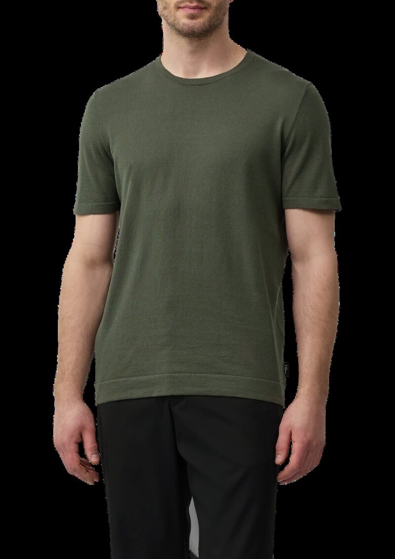 Gestricktes T-Shirt aus Baumwoll-Seidenmix