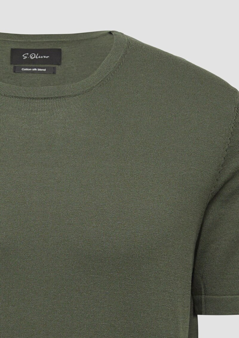 Gestricktes T-Shirt aus Baumwoll-Seidenmix