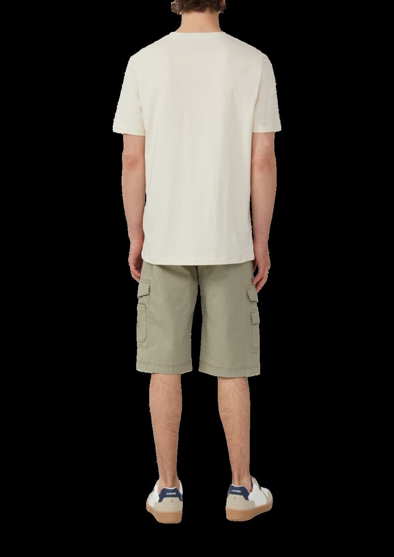 Jersey-T-Shirt mit V-Ausschnitt und Logo