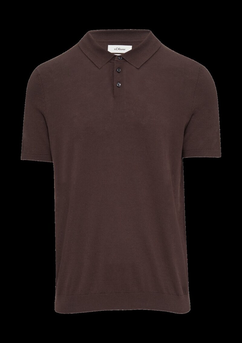 Feinstrick-Poloshirt aus Baumwoll-Seide-Mix