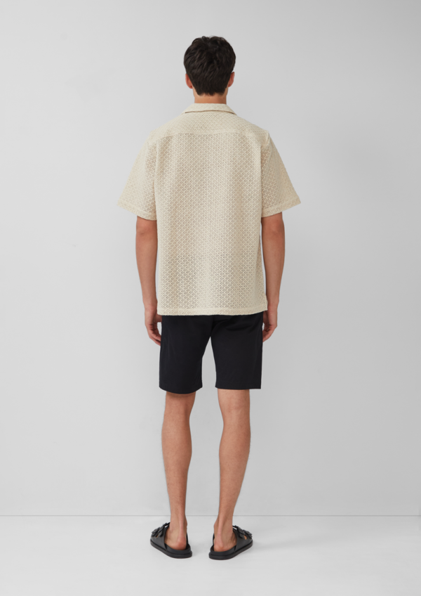 Resort Fit: Häkel-Kurzarmhemd aus Baumwolle