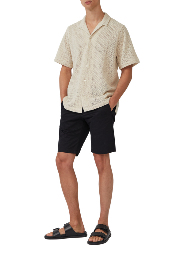 Resort Fit: Häkel-Kurzarmhemd aus Baumwolle