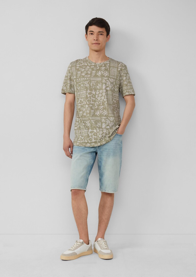 Baumwoll-T-Shirt mit All-over-Print