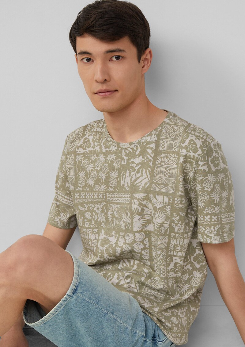 Baumwoll-T-Shirt mit All-over-Print