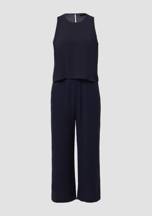 Ärmelloser Jumpsuit mit Chiffon-Layer