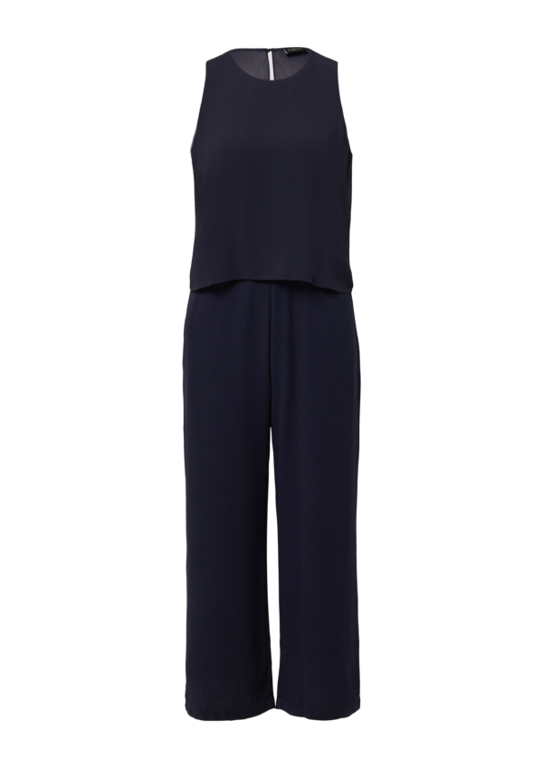 Ärmelloser Jumpsuit mit Chiffon-Layer