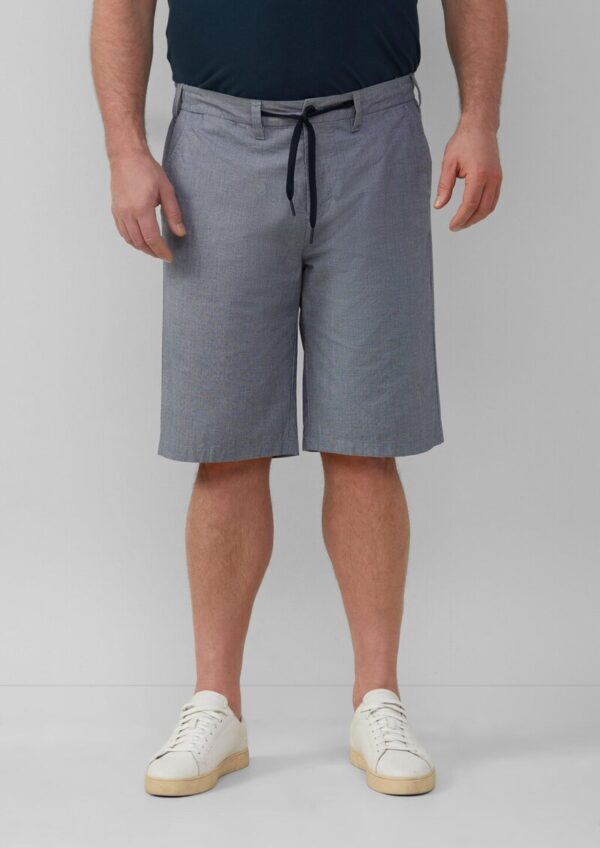 Chino-Shorts aus Baumwollstretch in melierter Optik