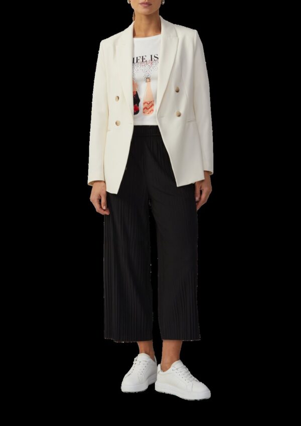 Plissierte Culotte mit Elastikbund und Bindeband