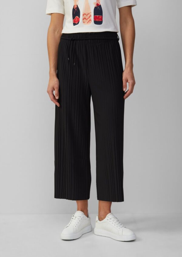 Plissierte Culotte mit Elastikbund und Bindeband