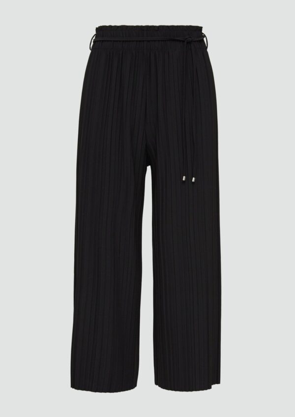 Plissierte Culotte mit Elastikbund und Bindeband