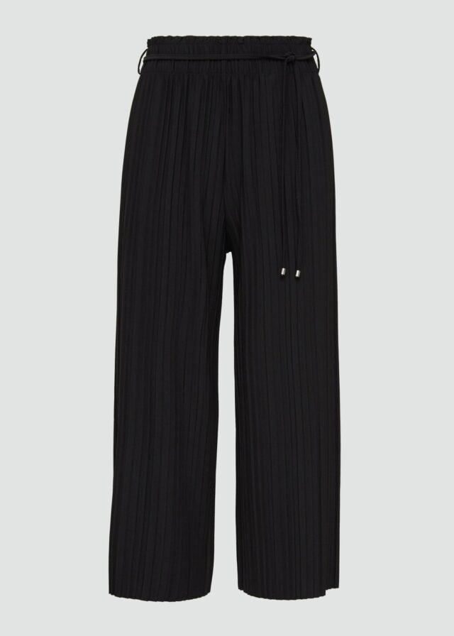 Plissierte Culotte mit Elastikbund und Bindeband