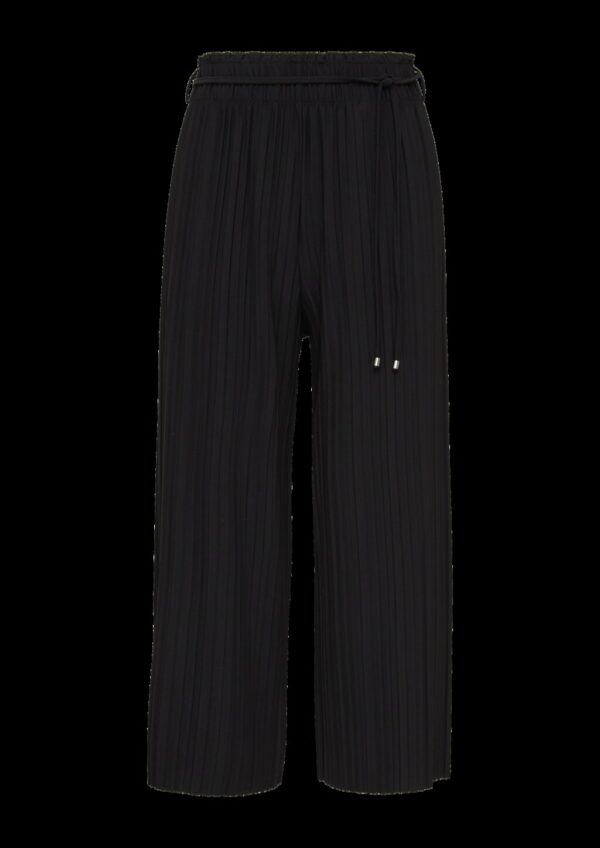 Plissierte Culotte mit Elastikbund und Bindeband