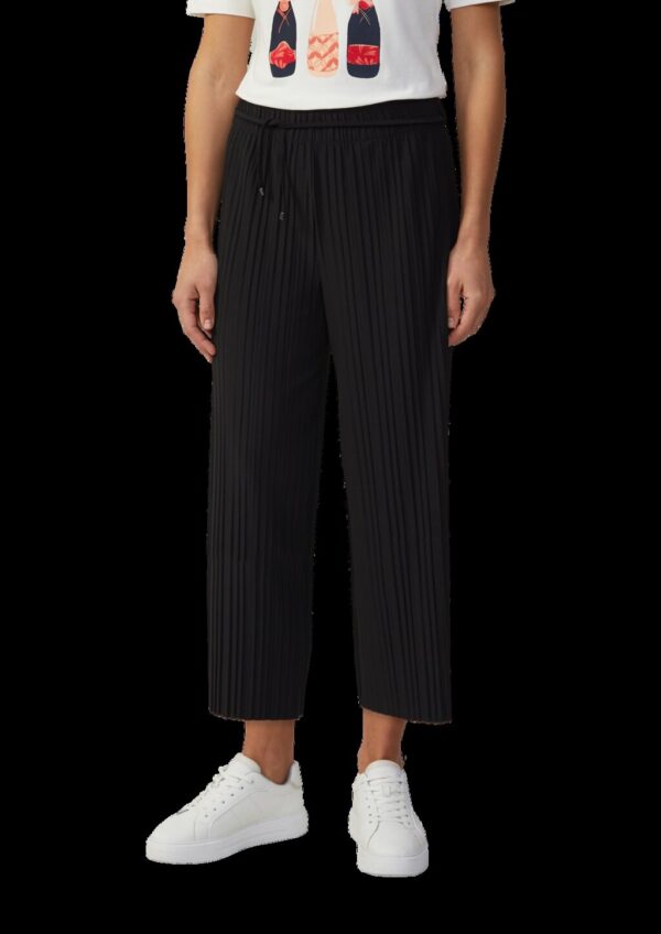 Plissierte Culotte mit Elastikbund und Bindeband