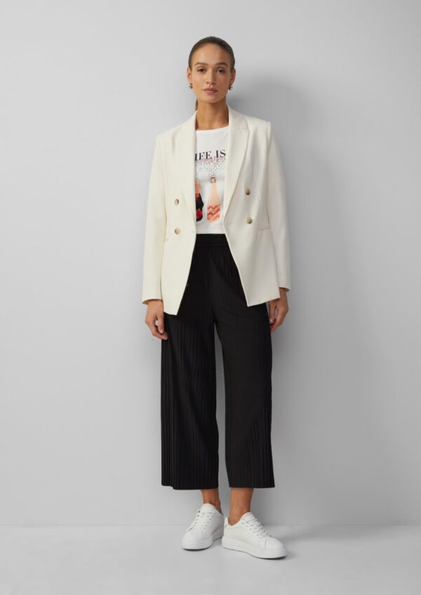 Plissierte Culotte mit Elastikbund und Bindeband