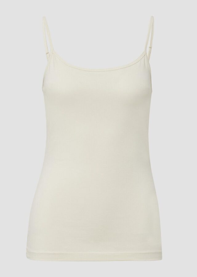 Slim-Fit-Top aus Baumwollmix mit verstellbaren Spaghettiträgern