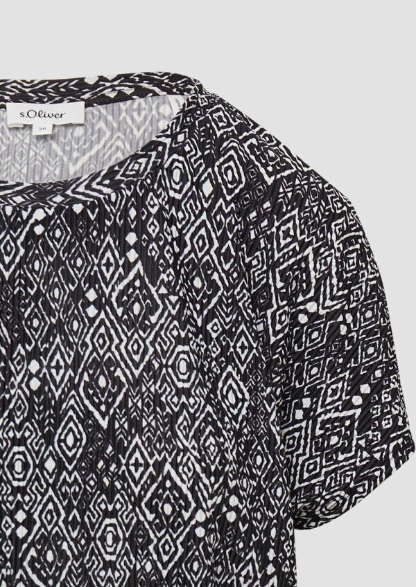 Plissiertes T-Shirt im Relaxed Fit