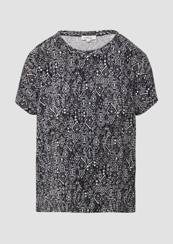 Plissiertes T-Shirt im Relaxed Fit