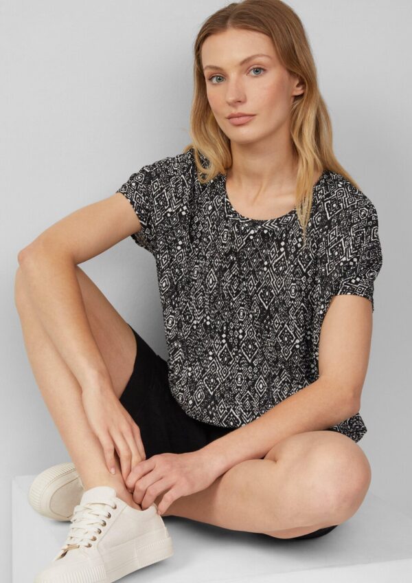 Plissiertes T-Shirt im Relaxed Fit