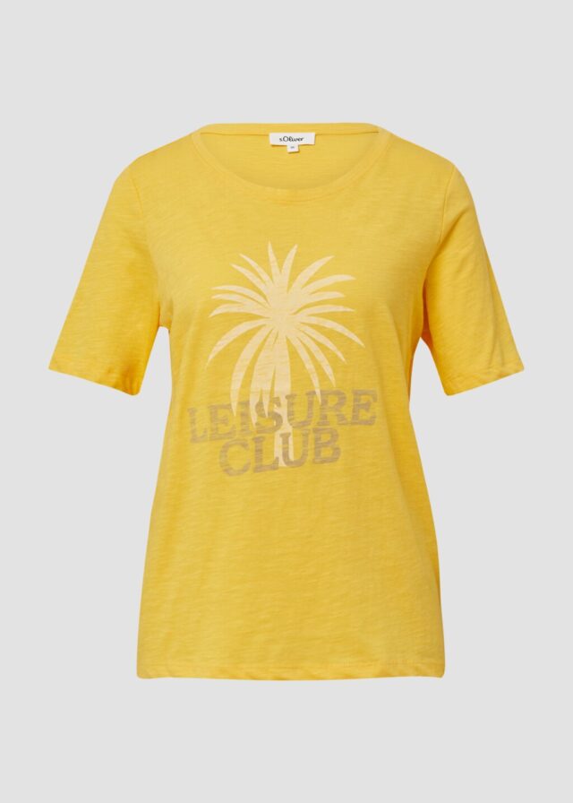 Print-T-Shirt mit Flammgarnstruktur im Relaxed Fit