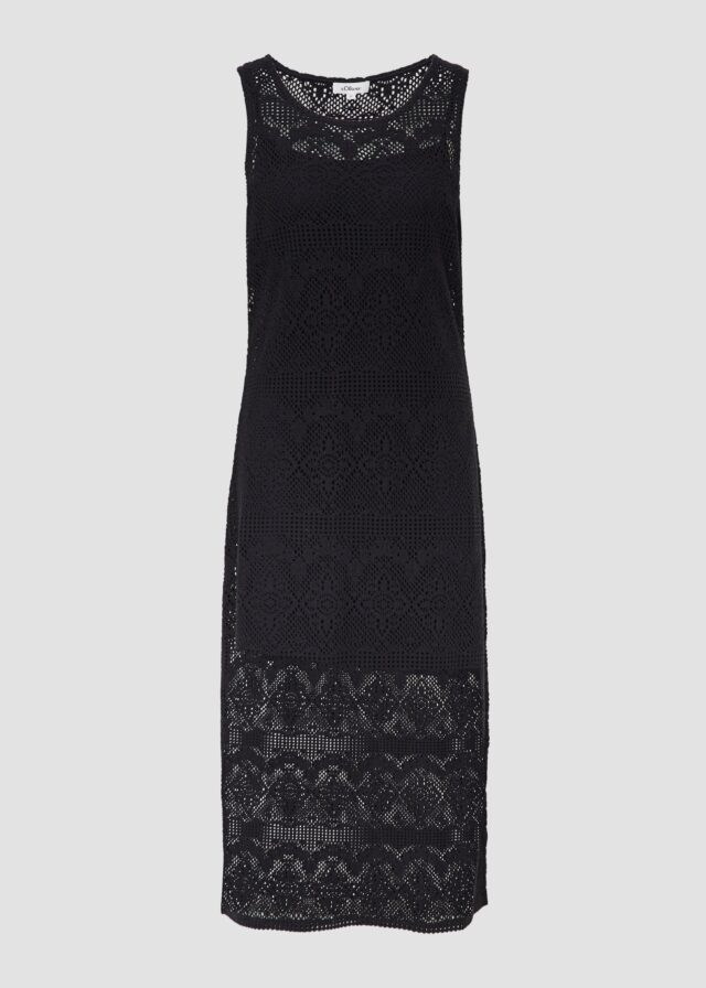 Häkel-Kleid mit Jerseyfutter