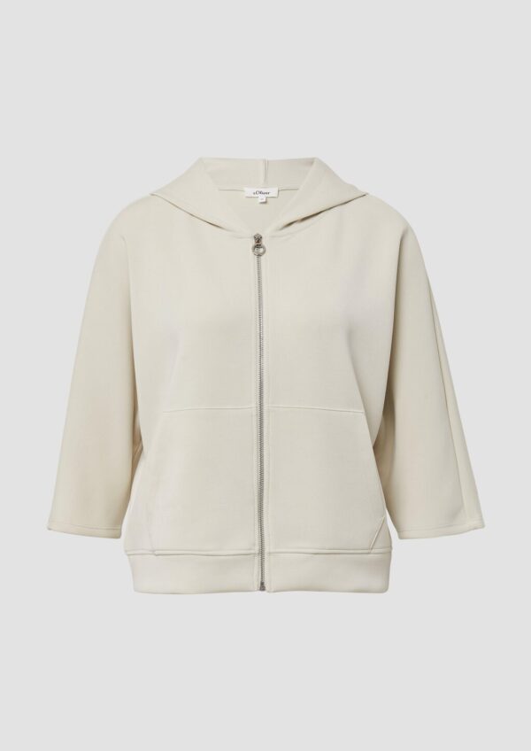 Sweatjacke aus Scuba mit Fledermausärmeln