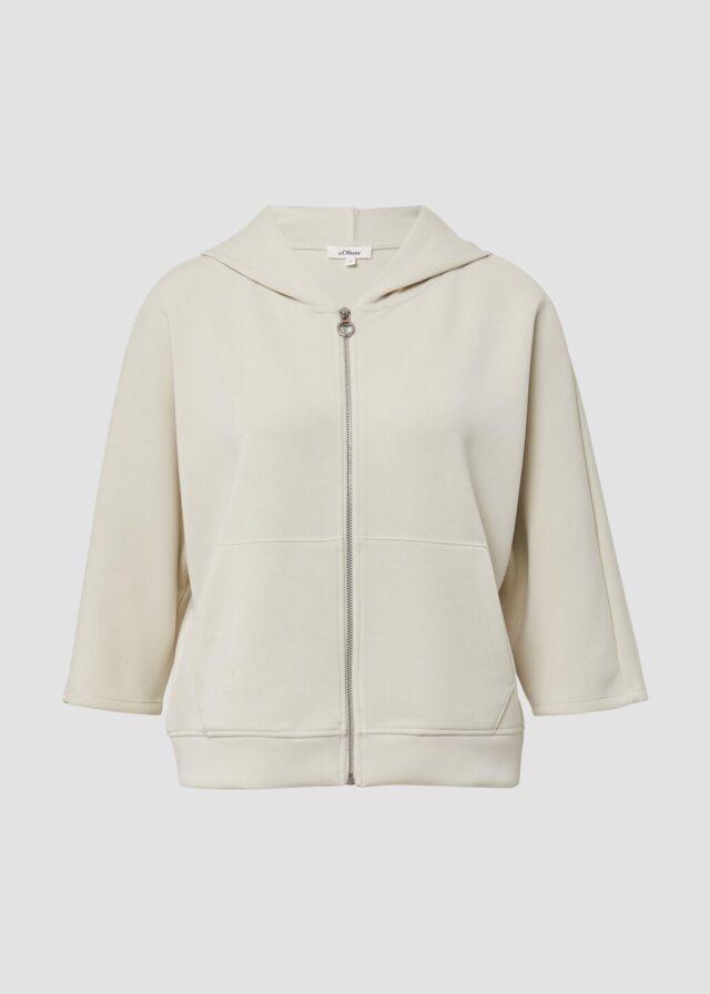 Sweatjacke aus Scuba mit Fledermausärmeln