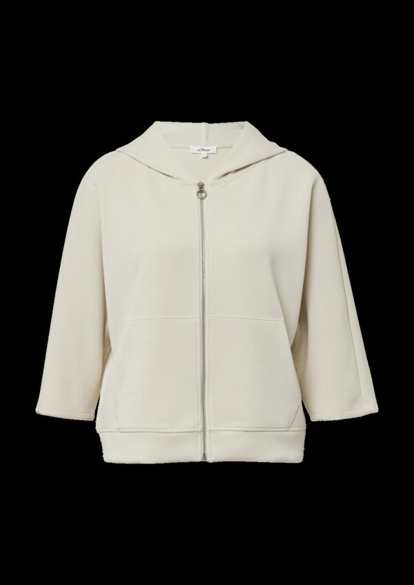 Sweatjacke aus Scuba mit Fledermausärmeln