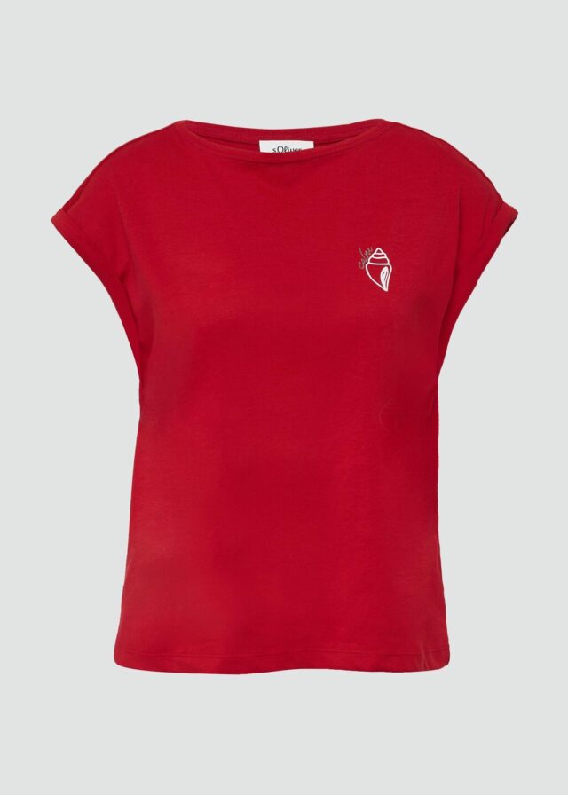 Relaxed-Fit-Shirt mit Print und überschnittenen Schultern