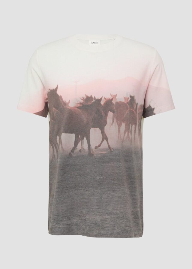 Baumwoll-T-Shirt mit Fotoprint