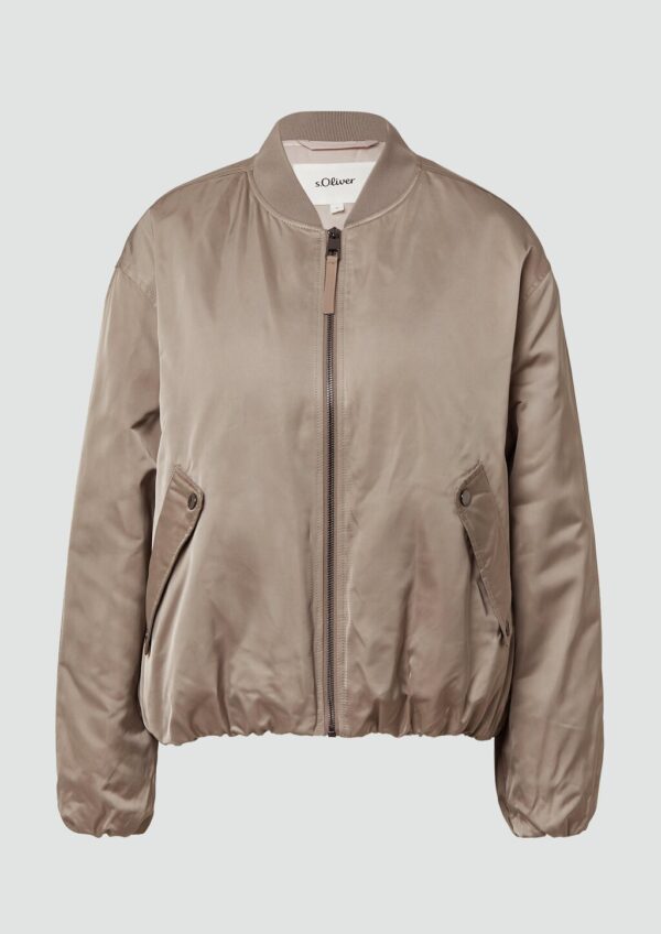 Satinierter Blouson mit gerafftem Saum