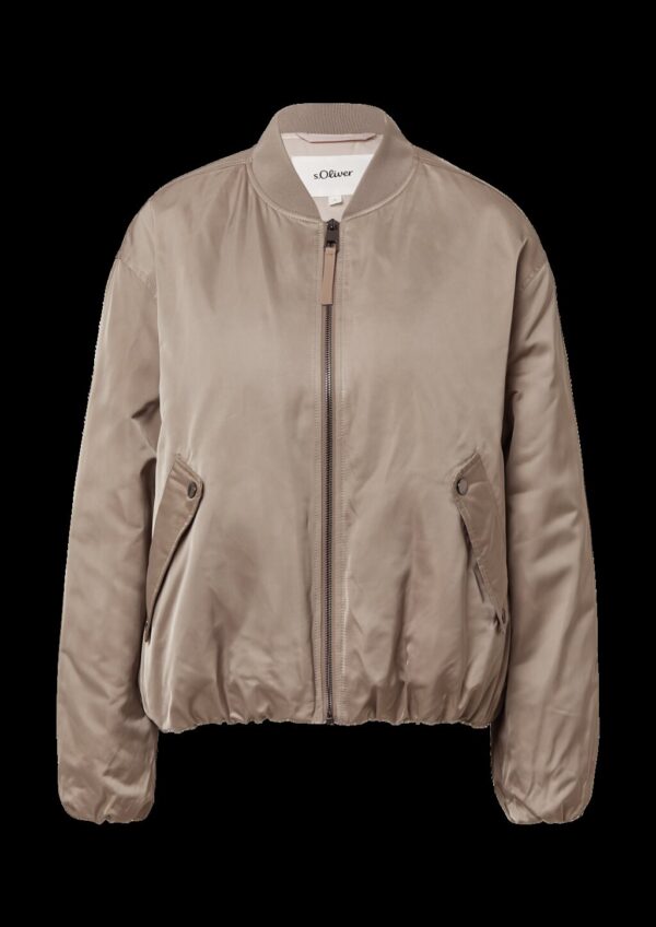 Satinierter Blouson mit gerafftem Saum