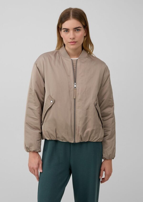 Satinierter Blouson mit gerafftem Saum