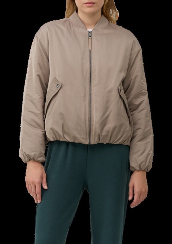 Satinierter Blouson mit gerafftem Saum