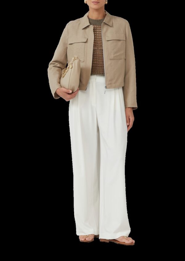 Hose mit Extra Wide Leg und Crêpe-Struktur