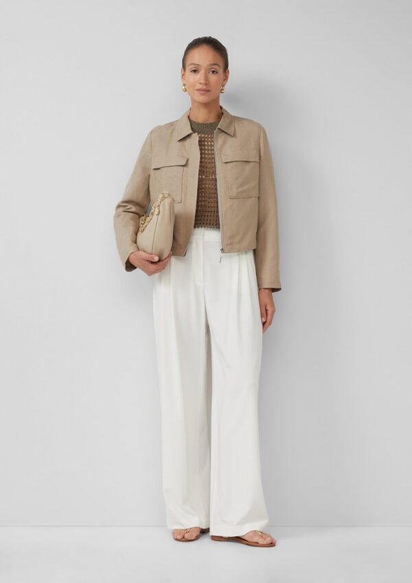 Hose mit Extra Wide Leg und Crêpe-Struktur