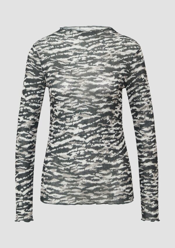 Leicht transparentes Longsleeve mit All-over-Print