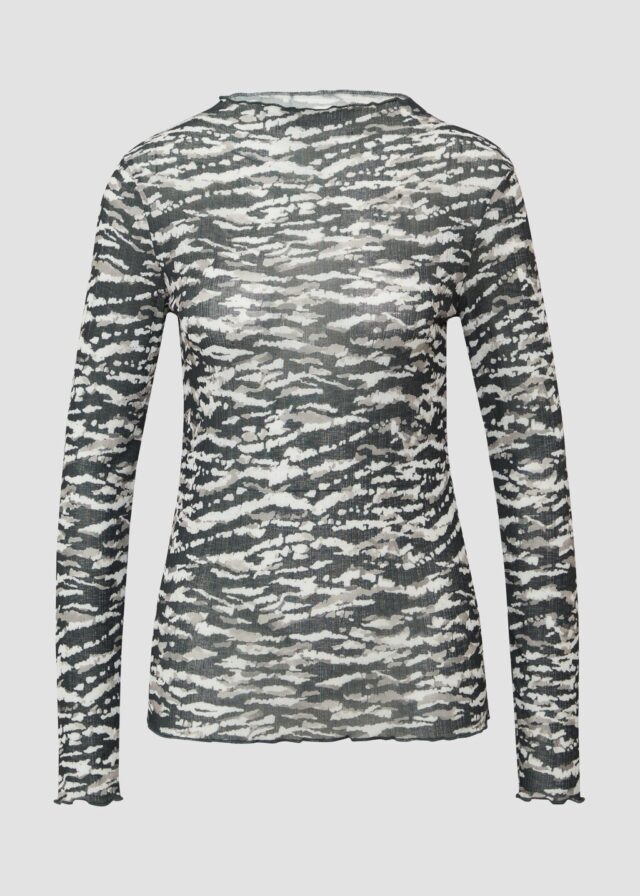 Leicht transparentes Longsleeve mit All-over-Print