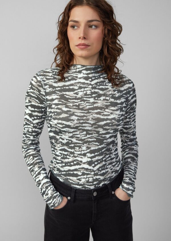 Leicht transparentes Longsleeve mit All-over-Print