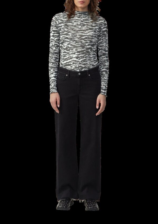 Leicht transparentes Longsleeve mit All-over-Print