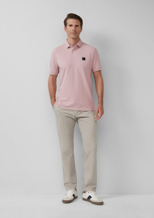 Piqué-Poloshirt aus Baumwollstretch mit Label-Patch