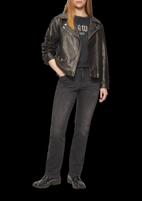 T-Shirt in gewaschener Optik mit Schmucksteinen