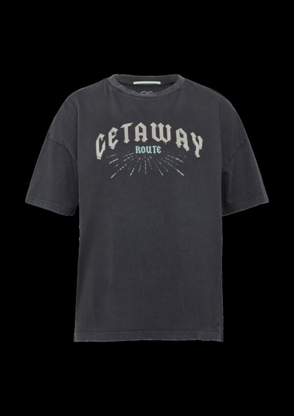 T-Shirt in gewaschener Optik mit Schmucksteinen