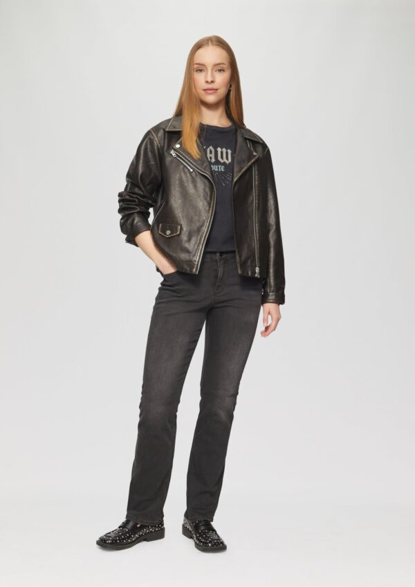 T-Shirt in gewaschener Optik mit Schmucksteinen