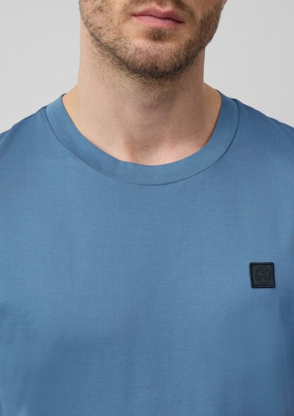 T-Shirt aus merzerisierter Baumwolle mit Label-Patch