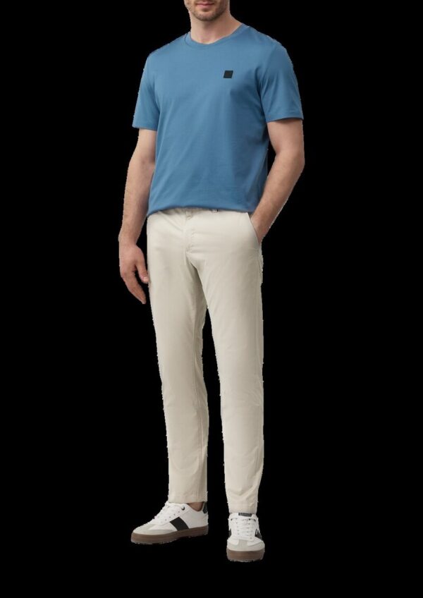 T-Shirt aus merzerisierter Baumwolle mit Label-Patch