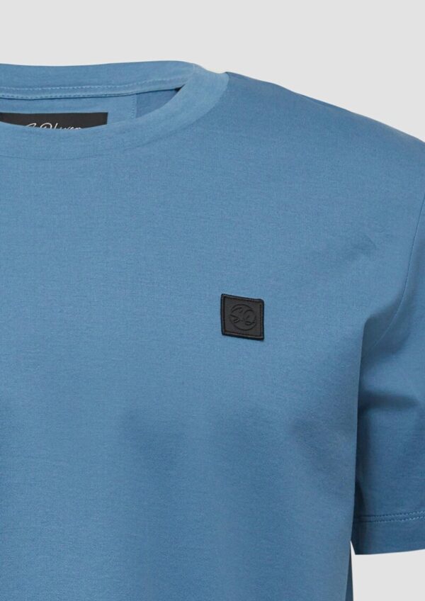 T-Shirt aus merzerisierter Baumwolle mit Label-Patch