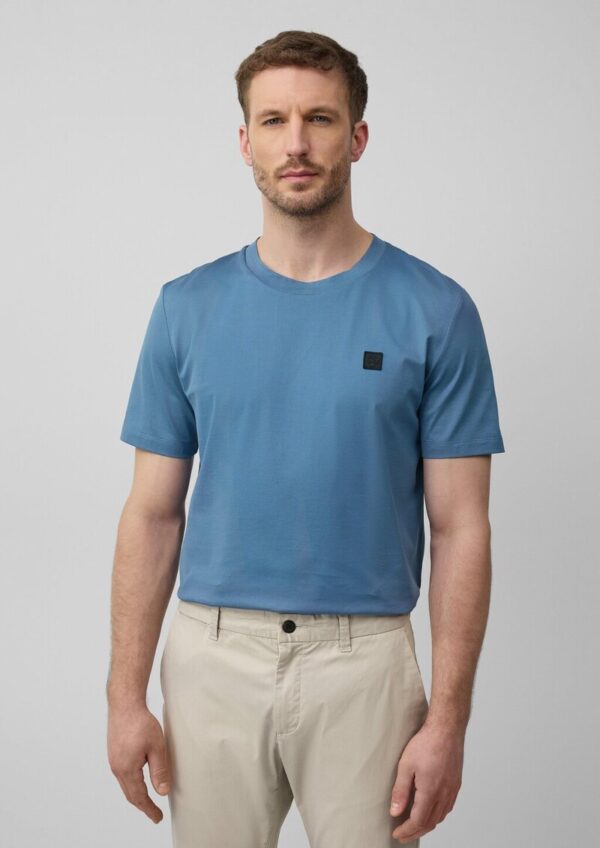 T-Shirt aus merzerisierter Baumwolle mit Label-Patch