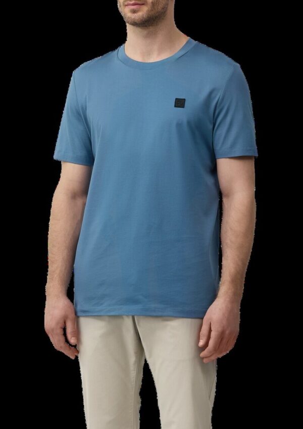 T-Shirt aus merzerisierter Baumwolle mit Label-Patch