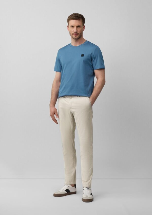 T-Shirt aus merzerisierter Baumwolle mit Label-Patch