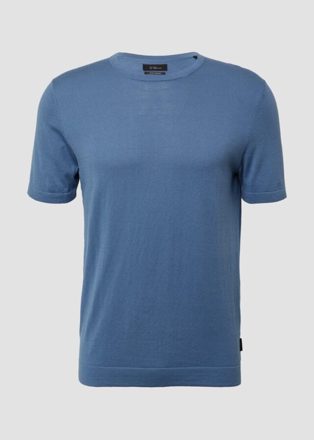 Gestricktes T-Shirt aus Baumwoll-Seidenmix
